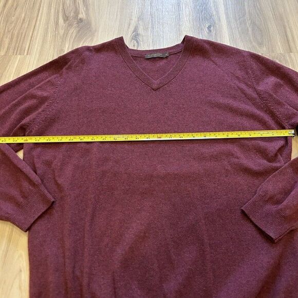 J. HILBURN 100% Cashmere V-Neck Maroon Sweater XL Great Condition Worn Once - Picture 7 of 9